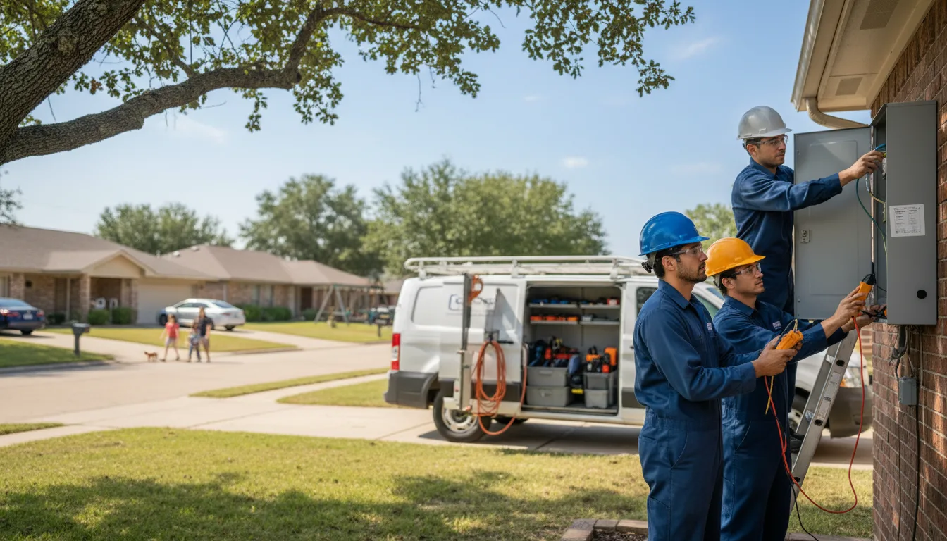 Certified electrician providing emergency electrical services in Ellinger, TX